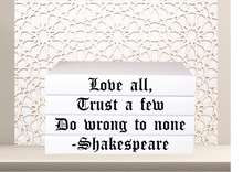 Load image into Gallery viewer, “ Love all, trust a few do wrong to none -Shakespeare &quot; - Quote book set / Blank Page Books  - Home decor - Coffee Table Books