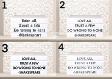 Load image into Gallery viewer, “ Love all, trust a few do wrong to none -Shakespeare &quot; - Quote book set / Blank Page Books  - Home decor - Coffee Table Books