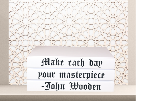 Make each day your masterpiece - John Wood quote home decor books , CUsTOM handmade BOOKS,  made to order , decorative books with blank pages , personalised  bespoke books unique gift decor , memory books , custom journals , stylish  Unique office decor , Handmade office decor , Colorful Handmade home decor , Customizable books , 