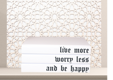 Load image into Gallery viewer, &quot; Live more worry less and be happy &quot; - Quote book set / Blank Page Books  - Home decor - Coffee Table Books