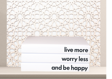 Load image into Gallery viewer, &quot; Live more worry less and be happy &quot; - Quote book set / Blank Page Books  - Home decor - Coffee Table Books