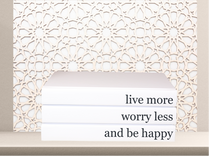 Load image into Gallery viewer, &quot; Live more worry less and be happy &quot; - Quote book set / Blank Page Books  - Home decor - Coffee Table Books