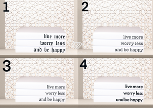 " Live more worry less and be happy " - Quote book set / Blank Page Books  - Home decor - Coffee Table Books