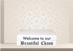 " Welcome to our beautiful chaos " - Quote book set / Blank Page Books  - Home decor - Coffee Table Books