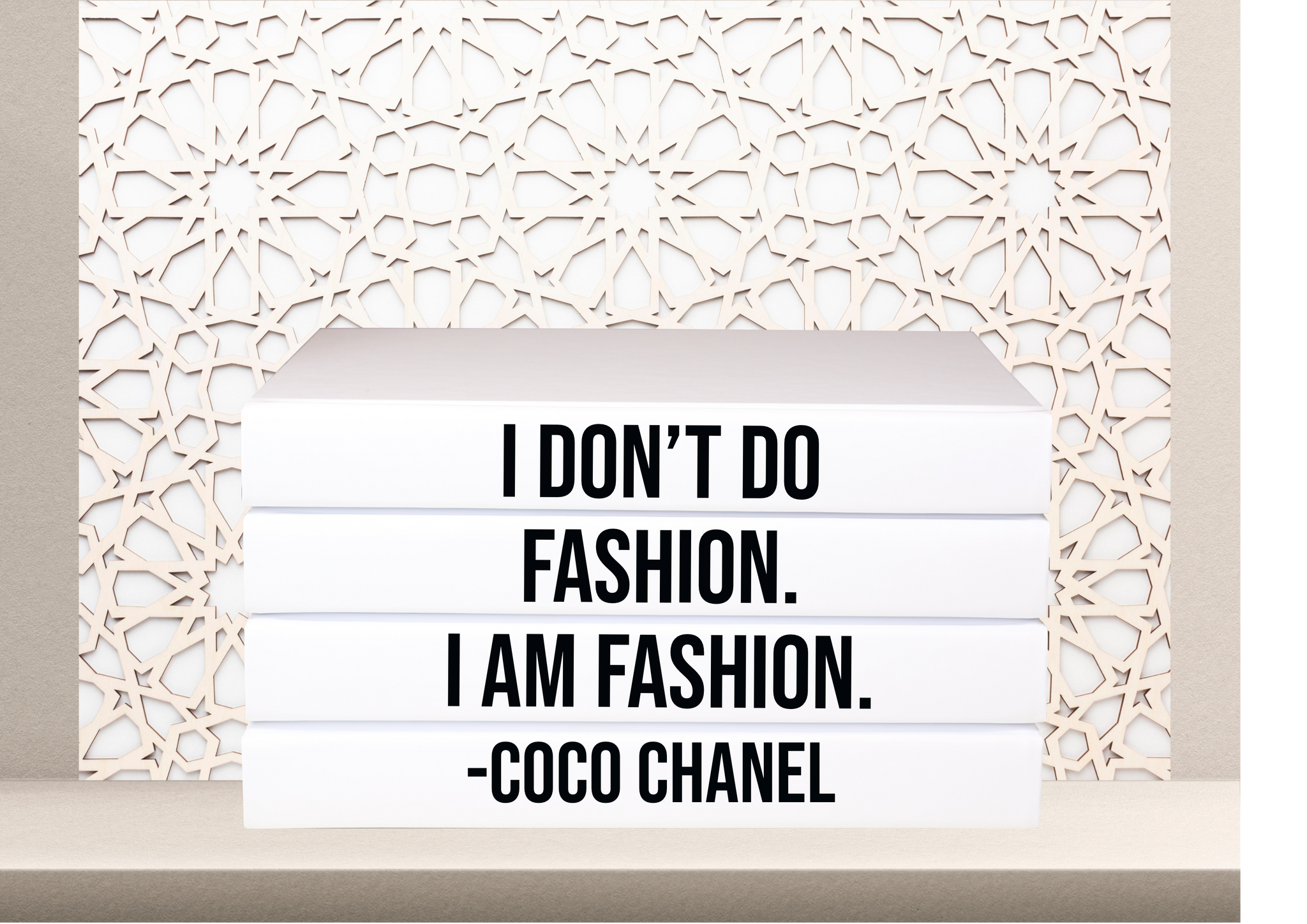 Coffee Table Book Stack, Coco Chanel Quote, Fashion Designer Books,  Decorative Designer, Coco Fabulous Quote