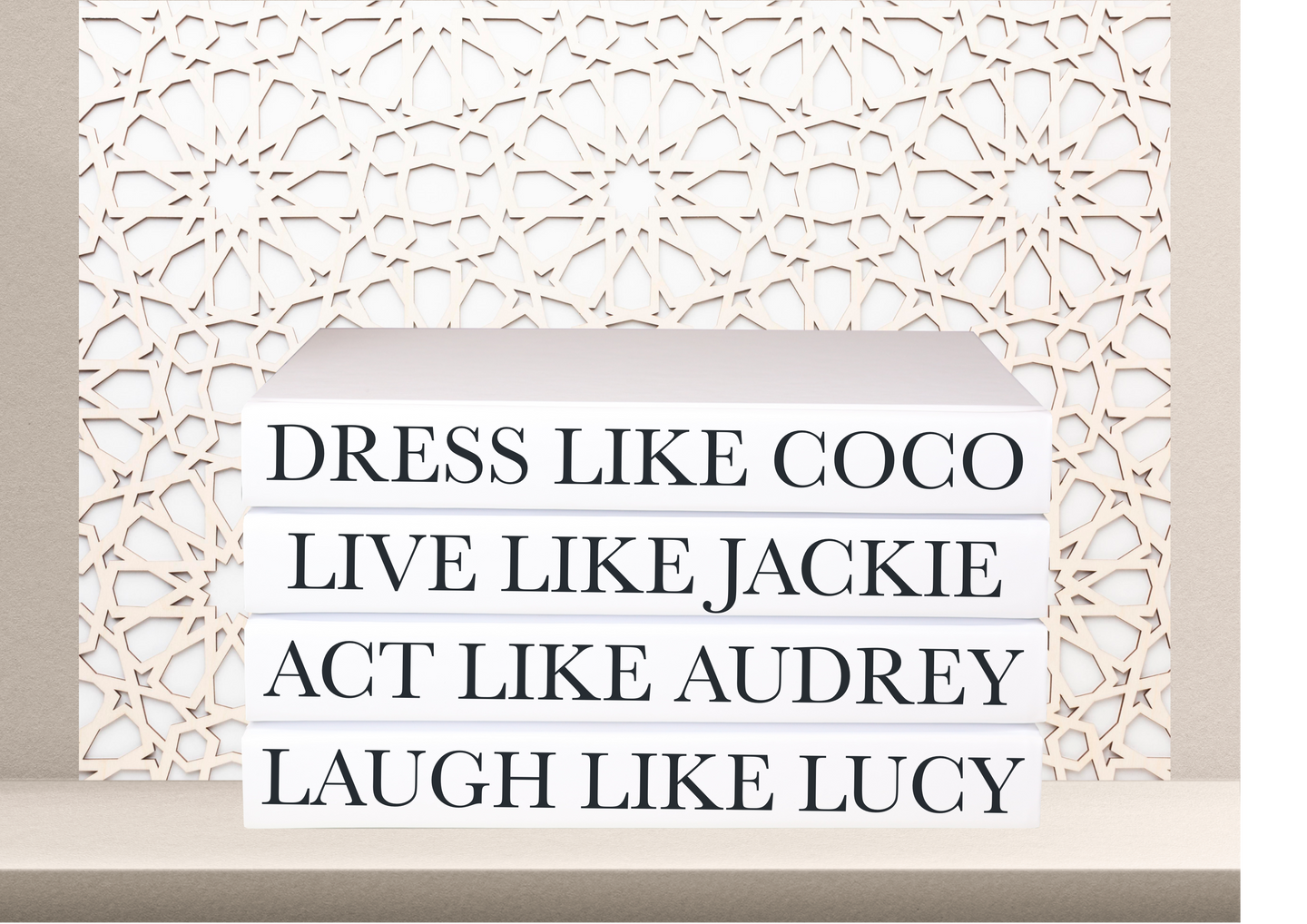 Cusom Coffee Table Book Stack, Coco Chanel Quote, Fashion Designer