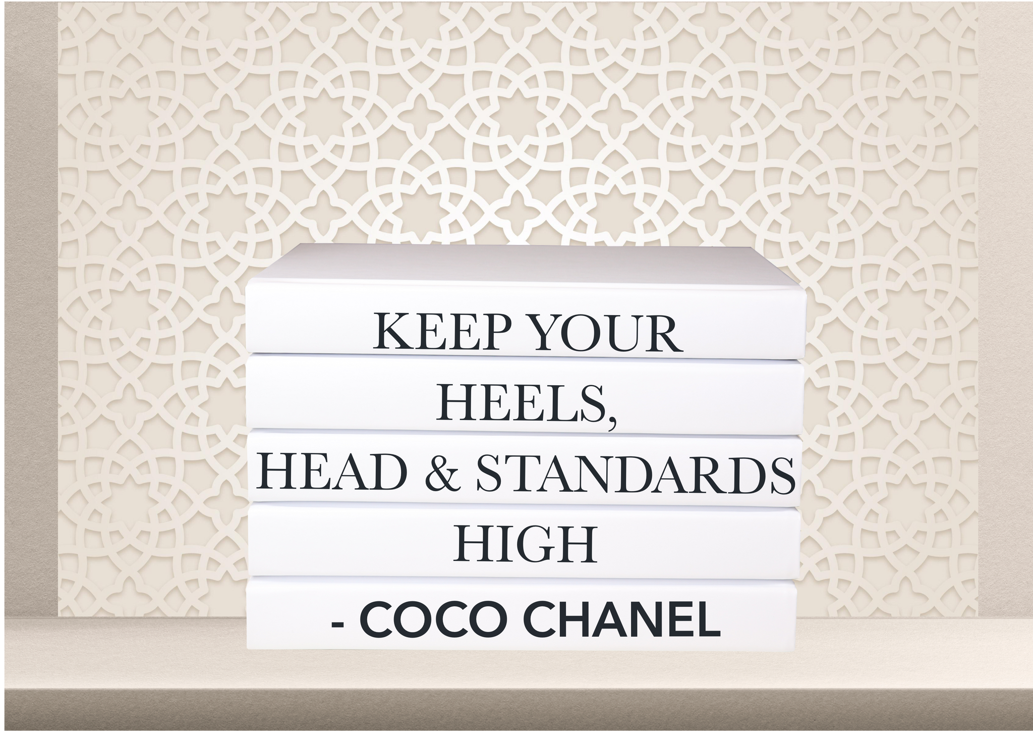 Keep your heels, head and standards high - Coco Chanel  - Home deco –  ThePoshBible
