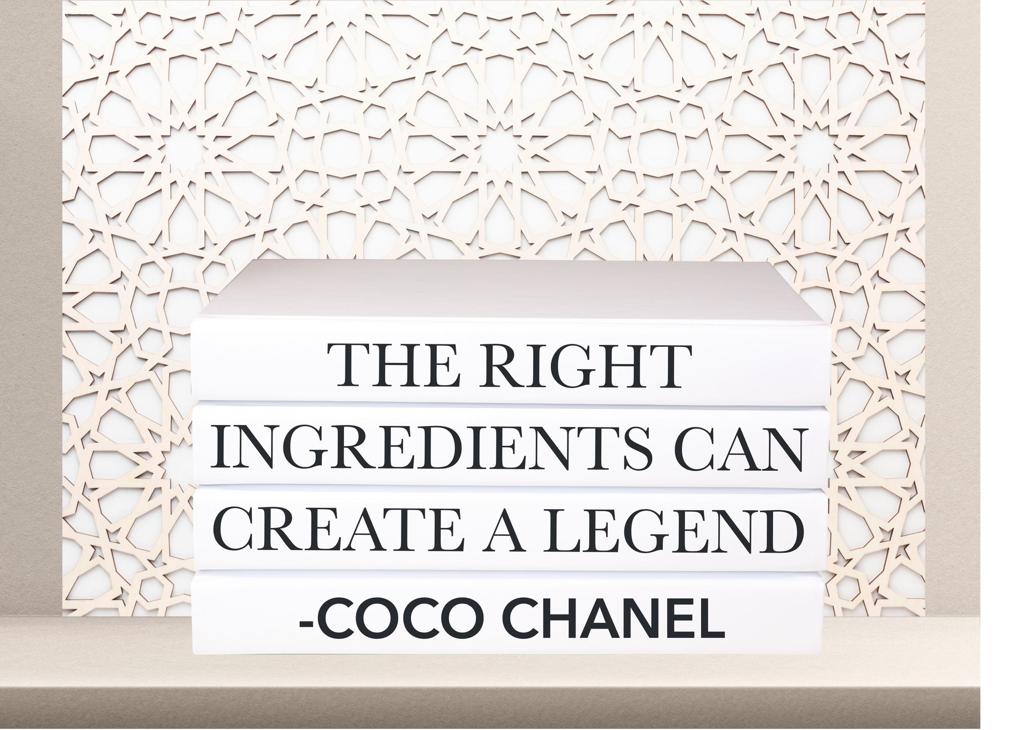 Cusom Coffee Table Book Stack, Coco Chanel Quote, Fashion Designer Books,  Designer, Elegance Quote, Personalized Gift