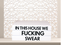 Load image into Gallery viewer, Quote Home Decor book set “ In this house we fucking swear  &quot;Blank Page Books  - Rude Funny Coffee Table Books