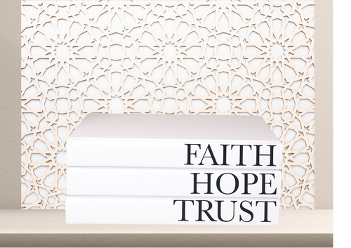 Faith Hope Trust quote home decor books , religious decor books , CUsTOM handmade BOOKS,  made to order , decorative books with blank pages , personalised  bespoke books unique gift decor , memory books , custom journals , stylish  Unique office decor , Handmade office decor , Colorful Handmade home decor , Customizable books , 