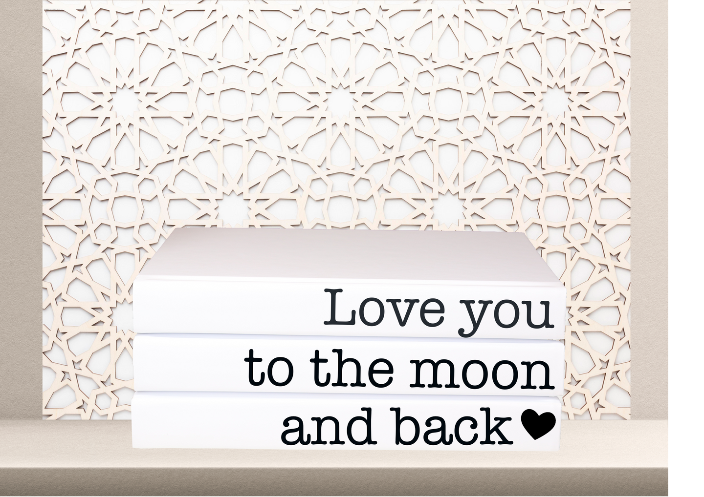 Love you to the moon and back home decor quote book set , CUsTOM handmade BOOKS,  made to order , decorative books with blank pages , personalised  bespoke books unique gift decor , memory books , custom journals , stylish  Unique office decor , Handmade office decor , Colorful Handmade home decor , Customizable books , gift for him , gift for her 