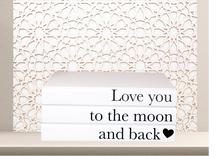 Load image into Gallery viewer, Quote Home Decor book set “ Love you to the moon and back &quot;Blank Page Books  - Rude Funny Coffee Table Books