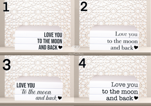 Quote Home Decor book set “ Love you to the moon and back "Blank Page Books  - Rude Funny Coffee Table Books