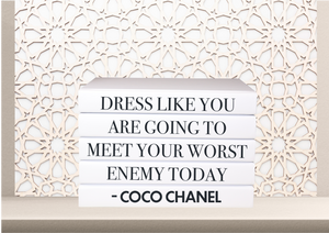 Quote Home Decor book set “ Dress like you are going to meet your worst enemy today - Coco Chanel " Blank Page Books  -