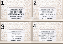 Load image into Gallery viewer, Quote Home Decor book set “ Dress like you are going to meet your worst enemy today - Coco Chanel &quot; Blank Page Books  -