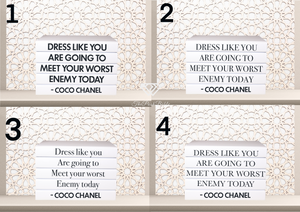 Quote Home Decor book set “ Dress like you are going to meet your worst enemy today - Coco Chanel " Blank Page Books  -