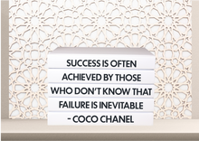 Load image into Gallery viewer, Quote Home Decor book set “ Success is often achieved by those who don&#39;t know that failure is inevitable - Coco Chanel &quot; Blank Page Books  -