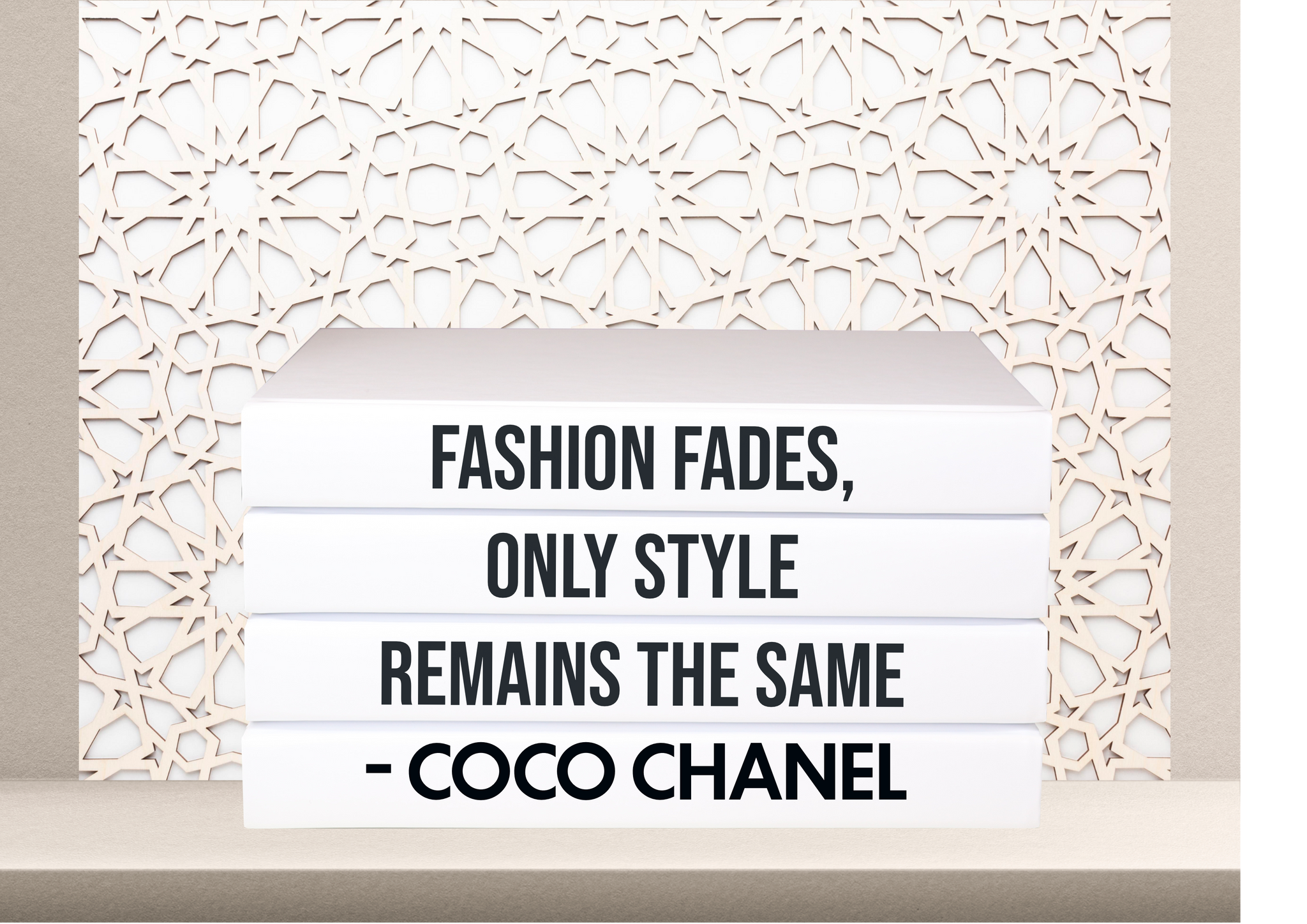 Quote Home Decor book set “ In order to be irreplaceable, one must always  be different - Coco Chanel Blank Page Books - – ThePoshBible
