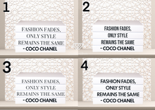 Load image into Gallery viewer, Quote Home Decor book set “ Fashion fades , only style remains the same - Coco Chanel&quot; Blank Page Books  -