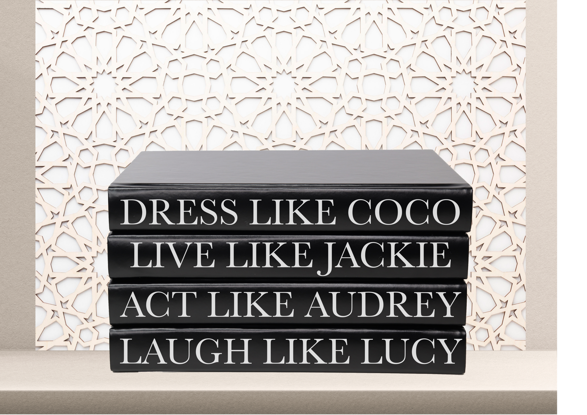 Decorative Designer 4 Book Stack laugh Like Lucy 