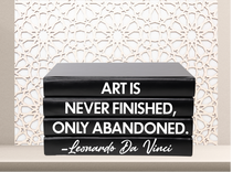 Load image into Gallery viewer, &quot; Art is never finished, only abandoned. - Leonardo Da Vinci &quot; - Quote book set / Blank Page Books  - Home decor - Coffee Table Books