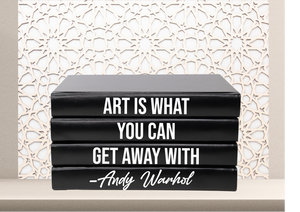 " Art is what you can get away with - Andy Warhol " - Quote book set / Blank Page Books  - Home decor - Coffee Table Books