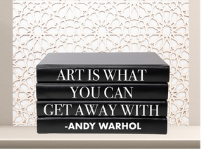 " Art is what you can get away with - Andy Warhol " - Quote book set / Blank Page Books  - Home decor - Coffee Table Books