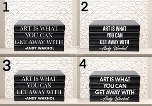 " Art is what you can get away with - Andy Warhol " - Quote book set / Blank Page Books  - Home decor - Coffee Table Books