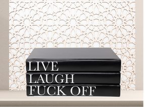 Quote Home Decor book set “Live , Laugh , Fuck off "Blank Page Books  - Coffee Table Books