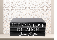 Load image into Gallery viewer, Quote Home Decor book set “  I dearly love to laugh - Jane Austin &quot; Blank Page Books  - Coffee Table Books