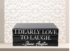 Quote Home Decor book set “  I dearly love to laugh - Jane Austin " Blank Page Books  - Coffee Table Books