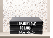 Load image into Gallery viewer, Quote Home Decor book set “  I dearly love to laugh - Jane Austin &quot; Blank Page Books  - Coffee Table Books