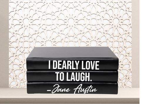 Quote Home Decor book set “  I dearly love to laugh - Jane Austin 