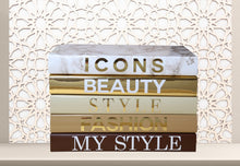 Load image into Gallery viewer, 5 Book SET , gold brown marble  Decorative fashion Books  - icons beauty style  ...