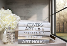 Load image into Gallery viewer, FASHION BOOKS , COVERS ART LIFE MODERN REFLECTIONS ART HOUSE , silver AND GREY  books , decor books , custom books , blank page books ,  home styling books , fashion books , designer books , coffee table books , shelf decor , decor books , INTERIOR DECOR OBJECT , minimal decor , 