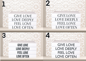Quote Home Decor book set “ GIVE LOVE , LOVE DEEPLY ...  "Blank Page Books  - Coffee Table Books