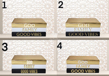 Load image into Gallery viewer, Quote Home Decor book set “ GOD FAMILY GOOD VIBES  &quot;Blank Page Books  - Coffee Table Books