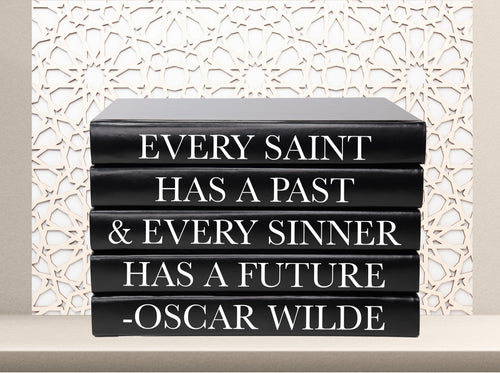 Every saint has a past and Every sinner has a future - Oscar Wilde quote books , CUsTOM handmade BOOKS, made to order , decorative books with blank pages , personalised bespoke books unique gift decor , memory books , custom journals , stylish Unique office decor , Handmade office decor , Colorful Handmade home decor , Customizable books