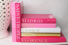 Load image into Gallery viewer, 1 Book of Your Choice , GOLD &amp; pink Decorative City Books  - New York, London, Paris, Milan, Fashion Cities, Book Decor , Fashion Books