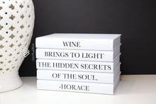 Load image into Gallery viewer, &#39;&#39; Wine brings to light the hidden secrets of the soul - Horace &#39;&#39;- Quote book set / Blank Page Books  - Home decor - Coffee Table Books