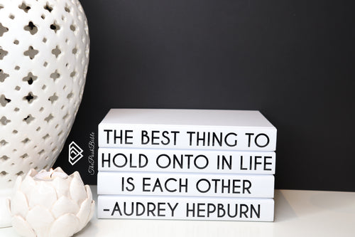 The Best Thing To Hold Onto In Life Is Each Other quote books , CUsTOM handmade BOOKS,  made to order , decorative books with blank pages , personalised  bespoke books unique gift decor , memory books , custom journals , stylish  Unique office decor , Handmade office decor , Colorful Handmade home decor , Customizable books ,