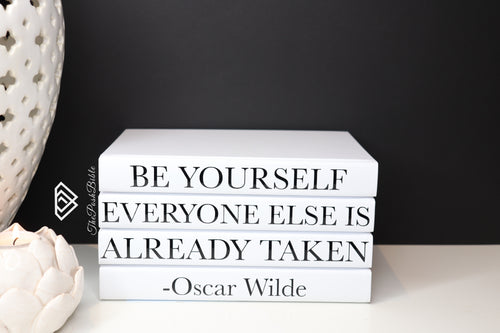 Be Yourself, everyone else is taken - Oscar Wilde quote ,  CUsTOM handmade BOOKS,  made to order , decorative books with blank pages , personalised  bespoke books unique gift decor , memory books , custom journals , stylish  Unique office decor , Handmade office decor , Colorful Handmade home decor , Customizable books 