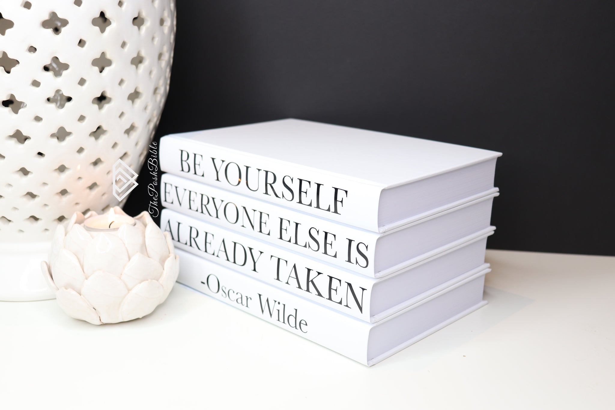 Custom Coffee Table Book Be Yourself Oscar Wilde Quote , Bookcase