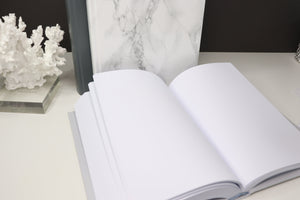 Personalised Blank Book set - ORANGE GREY WHITE -  Home decor - Coffee Table Books