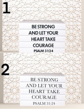 Load image into Gallery viewer, Quote Home Decor book set “ Be strong and let your heart take courage” / Blank Page Books  -  Coffee Table Books