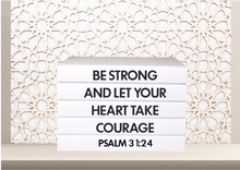 Load image into Gallery viewer, Quote Home Decor book set “ Be strong and let your heart take courage” / Blank Page Books  -  Coffee Table Books