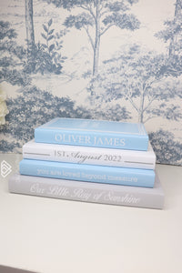 BABY BOY BIRTH Details Book Set in BLUE / Bespoke Custom Books / Blank Pages