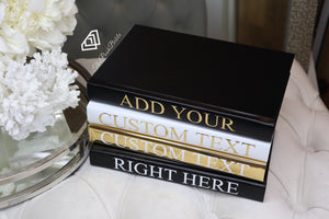 Personalised Blank Book set - GOLD & WHITE -  Home decor - Coffee Table Books