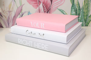 Personalised Blank Book set of 3 PYRAMID STYLE - Home decor - Coffee Table Books