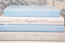Load image into Gallery viewer, BABY BOY BIRTH Details Book Set in BLUE / Bespoke Custom Books / Blank Pages